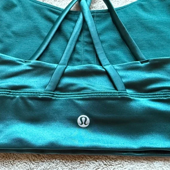 lululemon Energy Longline Bra Foil Medium Support, B-D Cups in Storm Teal - Picture 7 of 14